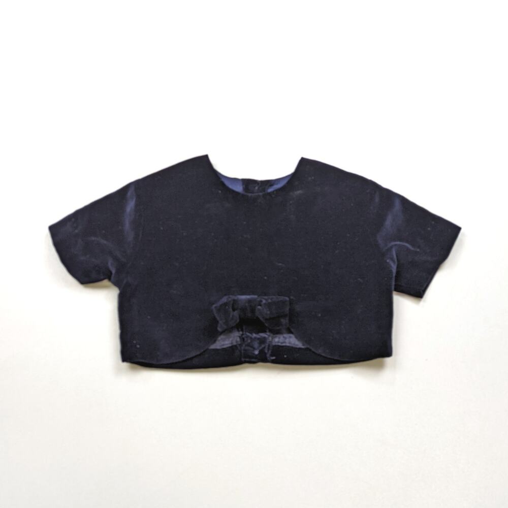 Vintage Bolero Jacket Top Girls Sz 3-4T Navy Velvet Formal Layering